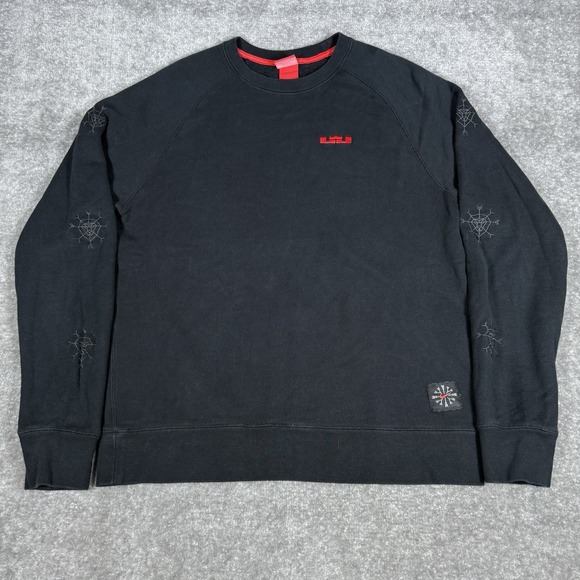 Vintage Lebron James Sweatshirt Men's Large Black Long Sleeve Crew Neck - Picture 1 of 9